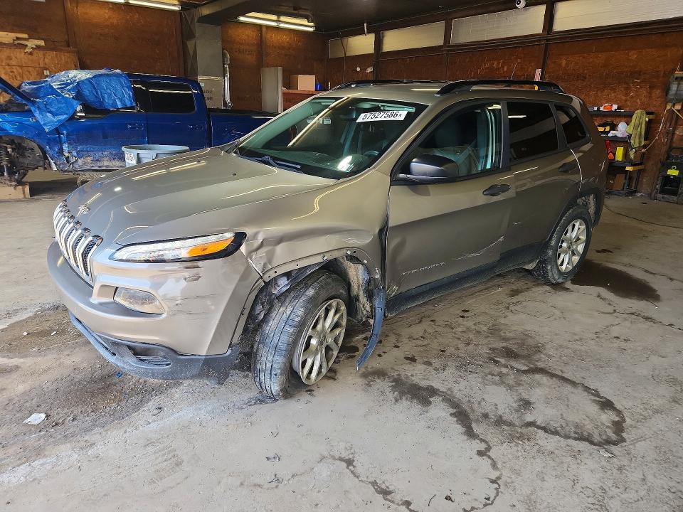 2017 Jeep Cherokee VIN 1C4PJMAB9HW557758 COPART salvage auction — FRONT END, Pa - Certificate Of Salvage, sold $1,300 on 2026-07-02 (photo 1)