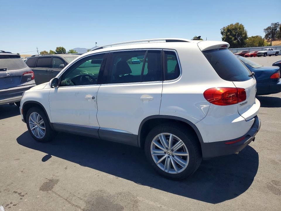 2012 Volkswagen Tiguan VIN WVGAV7AX1CW518397 COPART salvage auction — REAR END, Ca - Salvage Certificate, sold $60 on 2026-07-27 (photo 2)
