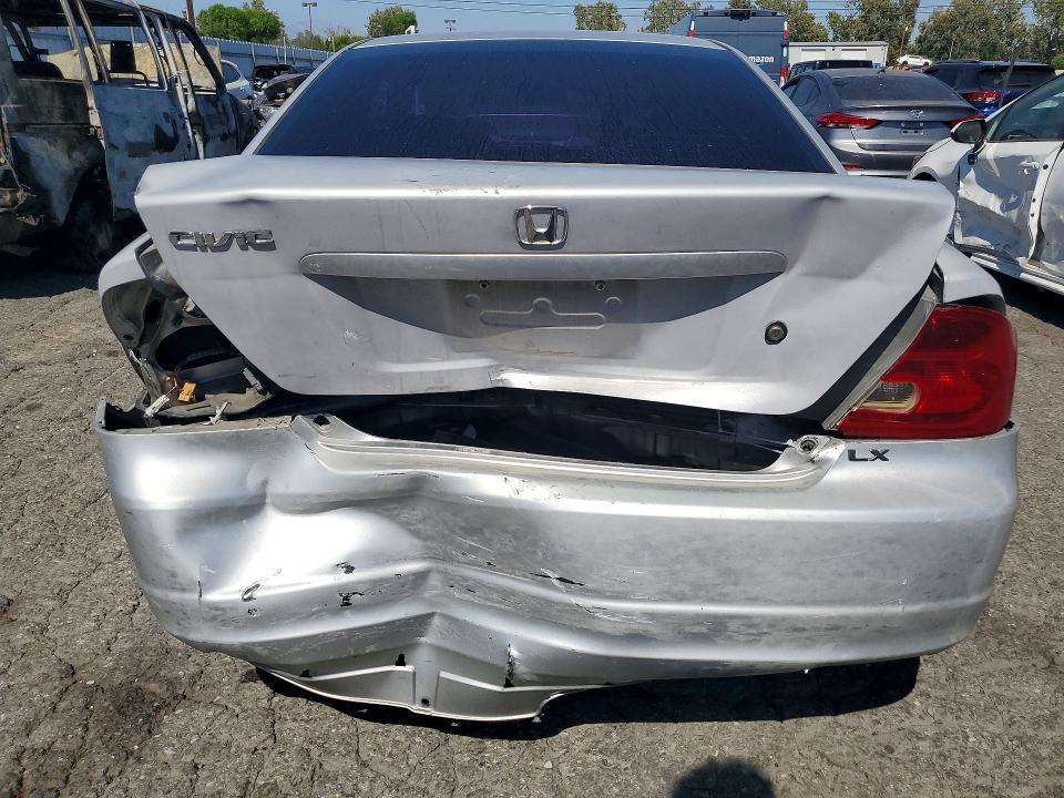 2001 Honda Civic VIN 1HGEM22551L007252 COPART salvage auction — REAR END, Ca - Salvage Certificate, sold $400 on 2026-07-02 (photo 6)