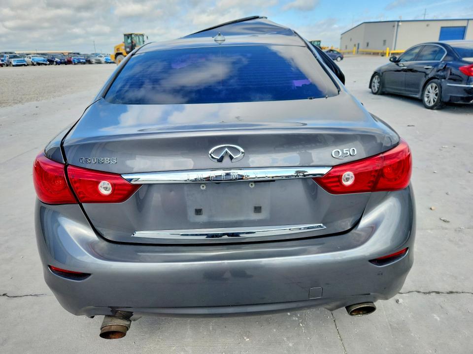 2014 Infiniti Q50 VIN JN1BV7AP7EM676124 COPART salvage auction — SIDE, TX - NONREPAIRABLE TITLE, sold $425 on 2026-07-24 (photo 6)