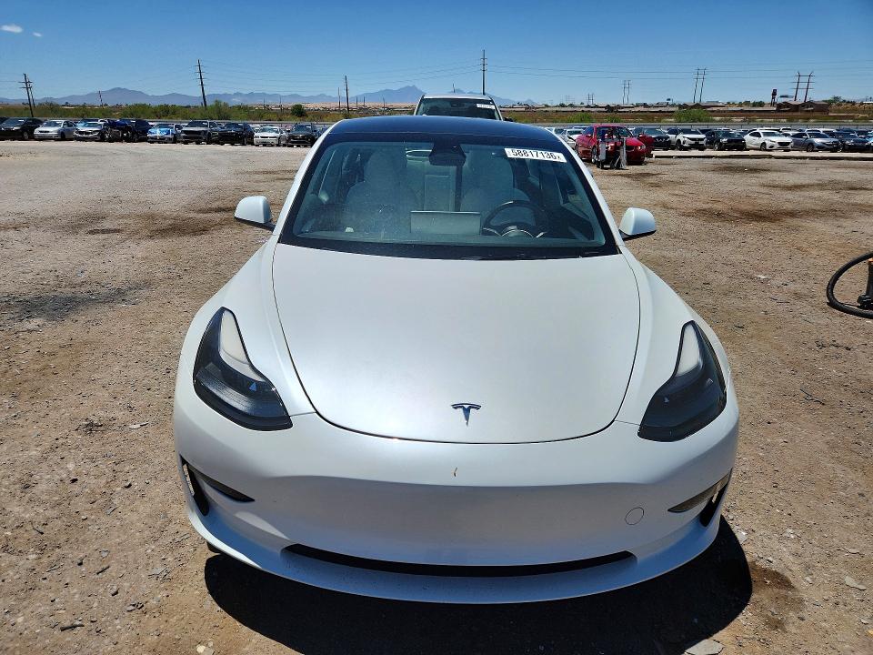 2023 Tesla Model 3 VIN 5YJ3E1EA6PF552040 COPART salvage auction — SIDE, Salvage Title, sold $9,600 on 2026-08-28 (photo 5)
