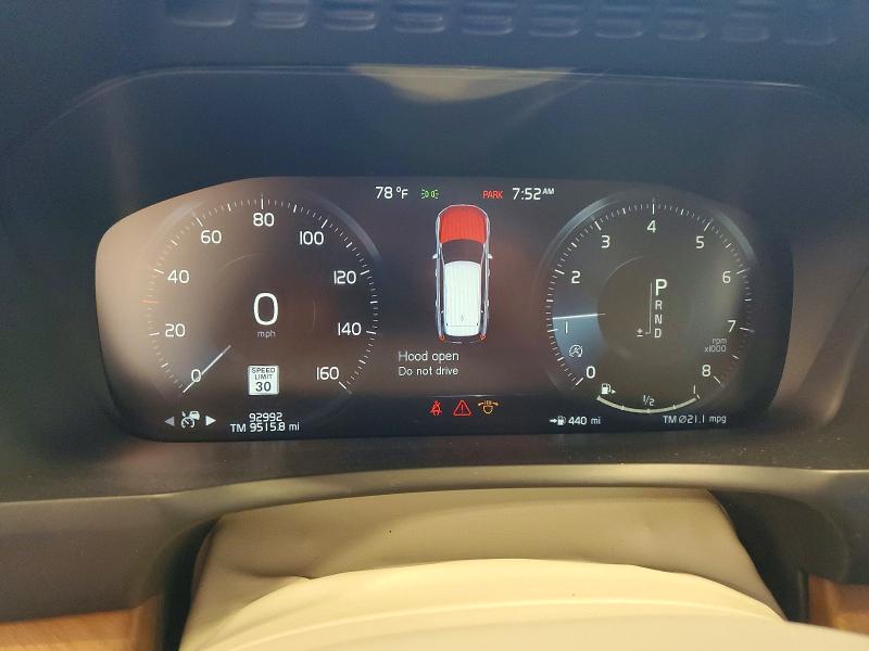2017 Volvo VIN YV4A22PL8H1175450 COPART salvage auction — FRONT END, Tx - Salvage Vehicle Title, sold $7,300 on 2026-07-17 (photo 9)