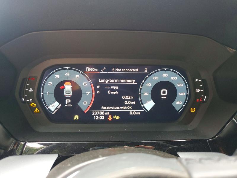 2025 Audi A3 VIN WAUGUDGY9SA066336 COPART salvage auction — FRONT END, Ga - Cert Of Title-Salvage, sold $300 on 2026-07-24 (photo 9)