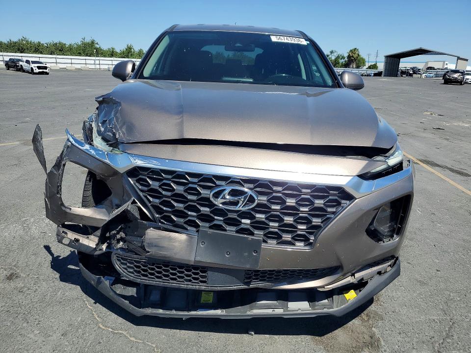 2019 Hyundai Santa fe VIN 5NMS23AD4KH009180 COPART salvage auction — FRONT END, Ca - Salvage Certificate, sold $2,500 on 2026-07-09 (photo 5)