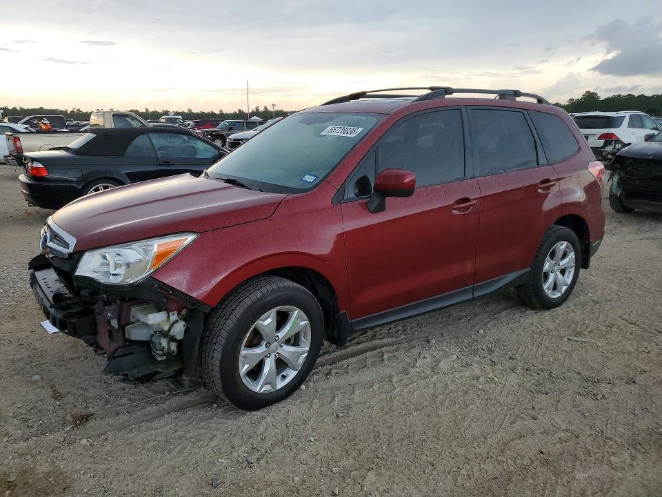 2014 Subaru Forester VIN JF2SJADC2EH465731 COPART salvage auction — FRONT END, TX - SALVAGE VEHICLE TITLE, sold $675 on 2026-07-28 (photo 1)