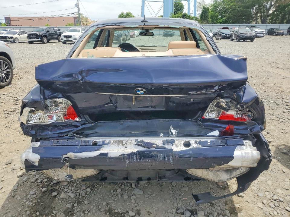 2001 BMW 7er VIN WBAGG83491DN88849 COPART salvage auction — REAR END, Nj - Cert Of Title-Salvage, sold $225 on 2026-07-27 (photo 6)