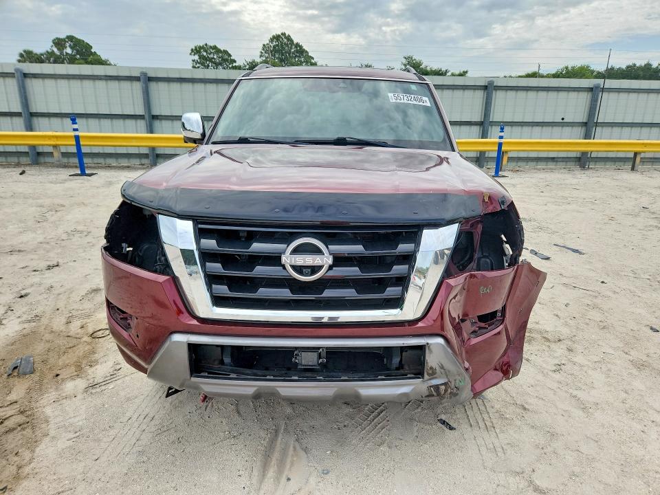 2021 Nissan Armada VIN JN8AY2DA3M9372725 COPART salvage auction — FRONT END, Fl - Cert Of Title Slvg Rebuildable, sold $13,600 on 2026-07-08 (photo 5)