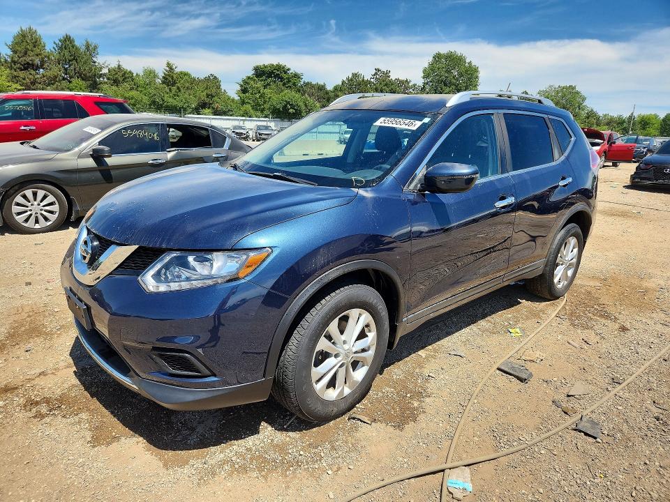 2016 Nissan Rogue VIN KNMAT2MV4GP700134 COPART salvage auction — REAR END, Il - Salvage Certificate, sold $2,000 on 2026-07-16 (photo 1)