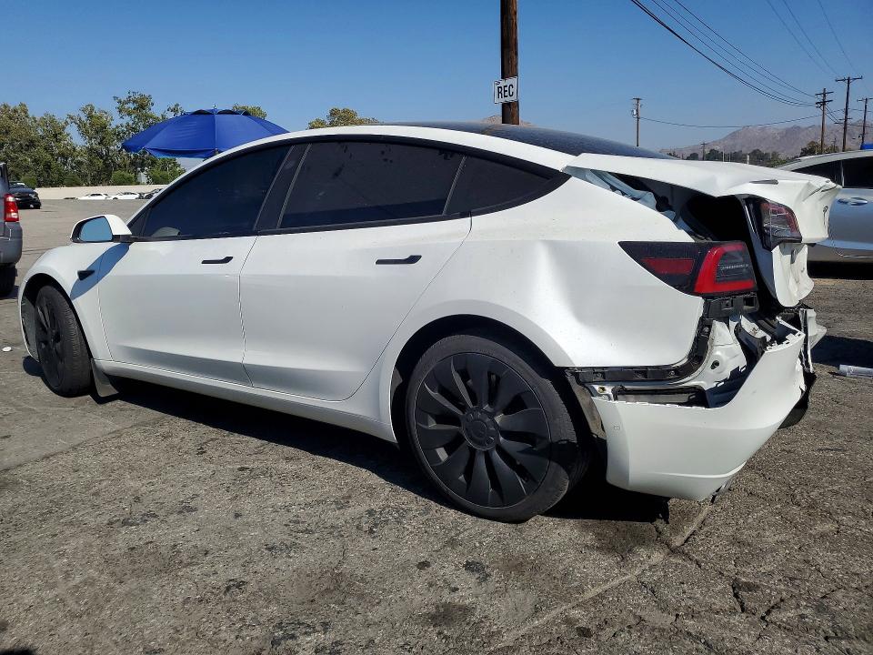 2022 Tesla VIN 5YJ3E1EB2NF236611 COPART salvage auction — REAR END, Ca - Dis/Dlr/Exp Only Clean Title, sold $4,050 on 2026-07-23 (photo 2)