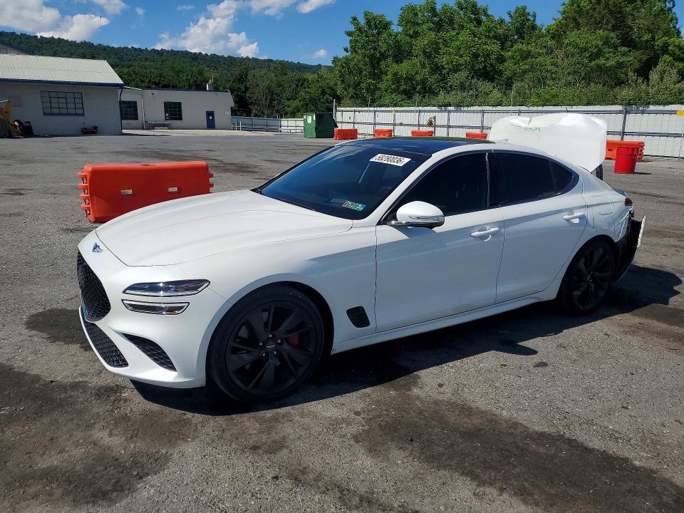 2022 Genesis G70 VIN KMTG54TE9NU096565 COPART salvage auction — REAR END, PA - CERTIFICATE OF SALVAGE, sold $3,600 on 2026-07-21 (photo 1)