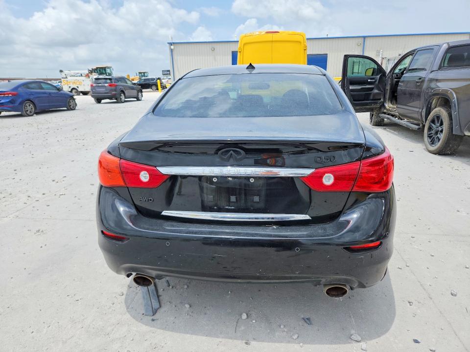2015 Infiniti Q50 VIN JN1BV7AR5FM407591 COPART salvage auction — WATER/FLOOD, TX - SALVAGE TITLE-FLOOD DAMAGE (P), sold $775 on 2026-07-17 (photo 6)
