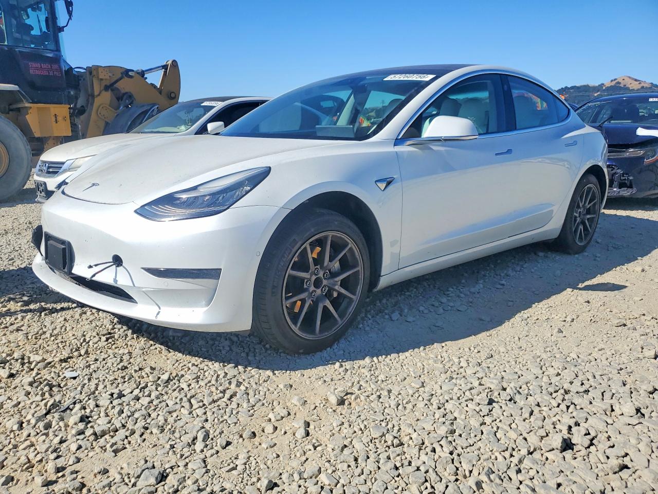 2020 Tesla Model 3 VIN 5YJ3E1EAXLF599095 COPART salvage auction — Front End, CA - SALVAGE CERTIFICATE, sold $5,200 on 2026-07-02 (photo 1)