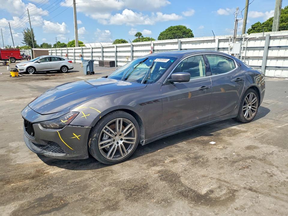 2014 Maserati Ghibli VIN ZAM57RTAXE1125207 COPART salvage auction — FRONT END, Fl - Cert Of Title-Rebuilt, sold $3,800 on 2026-07-08 (photo 1)