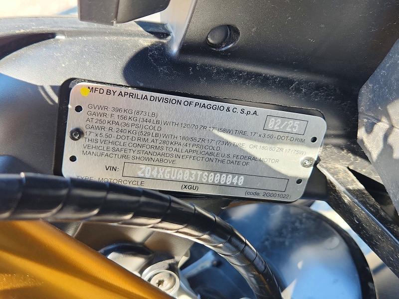 2026 Aprilia VIN ZD4XGUA03TS000040 COPART salvage auction — FRONT END, Co - Public - Salvage Title, sold $2,700 on 2026-07-30 (photo 9)