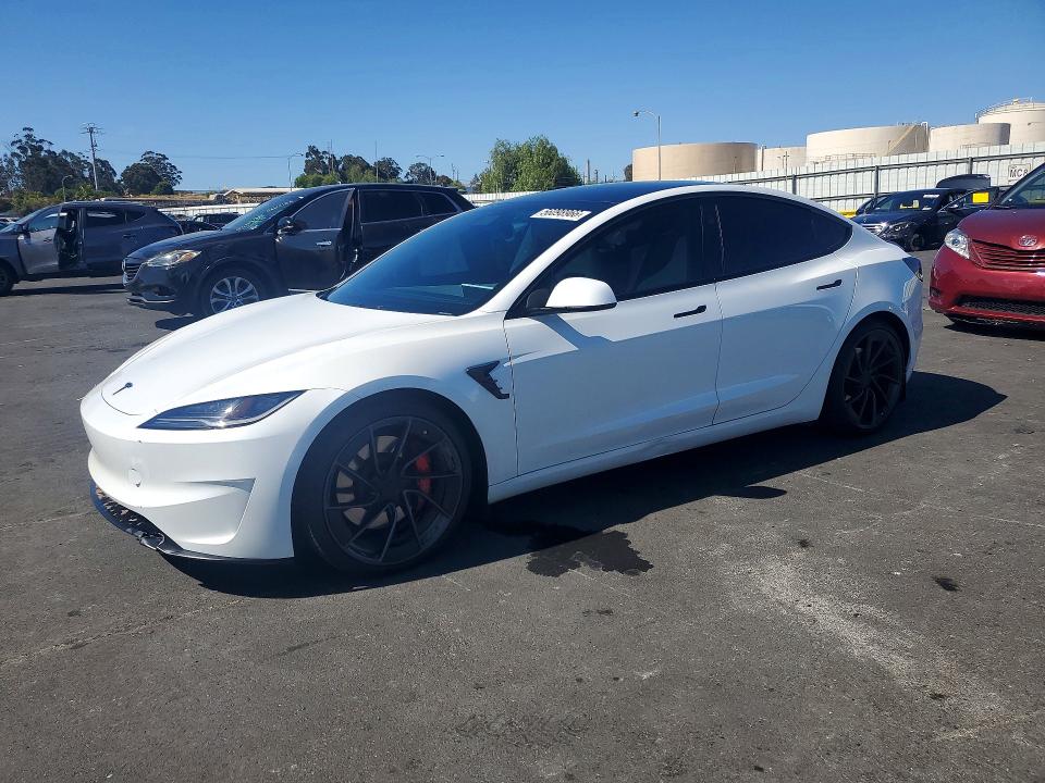 2024 Tesla VIN 5YJ3E1ET1RF827771 COPART salvage auction — SIDE, Ca - Salvage Certificate, sold $12,200 on 2026-07-27 (photo 1)