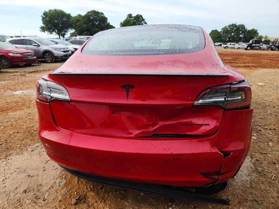 2022 Tesla Model 3 VIN 5YJ3E1EB3NF186060 COPART salvage auction — REAR END, Al - Cert Of Title-Salvage Title, sold $5,600 on 2026-07-08 (photo 6)
