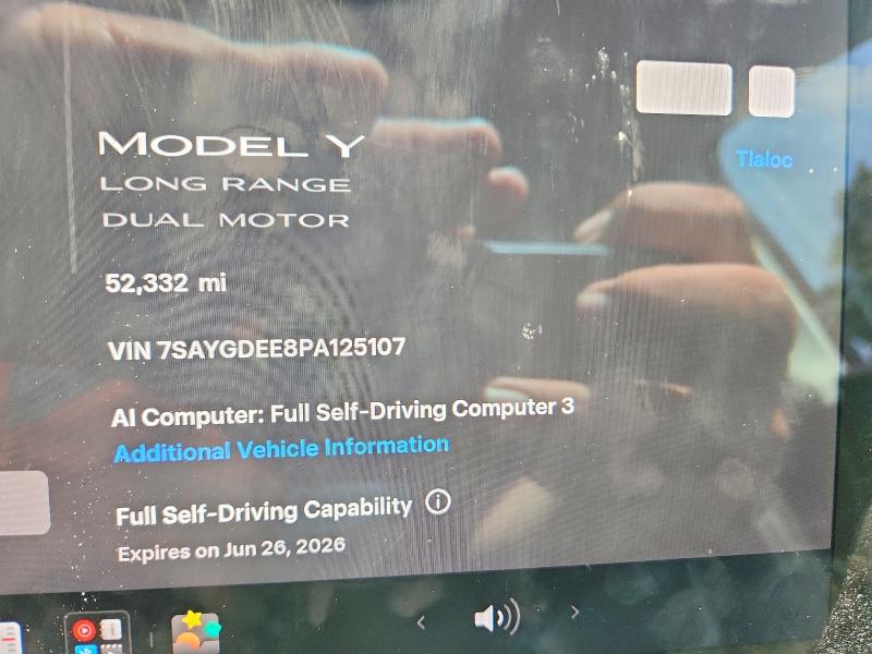 2023 Tesla VIN 7SAYGDEE8PA125107 COPART salvage auction — REAR END, CA - SALVAGE CERTIFICATE, sold $6,700 on 2026-07-28 (photo 9)