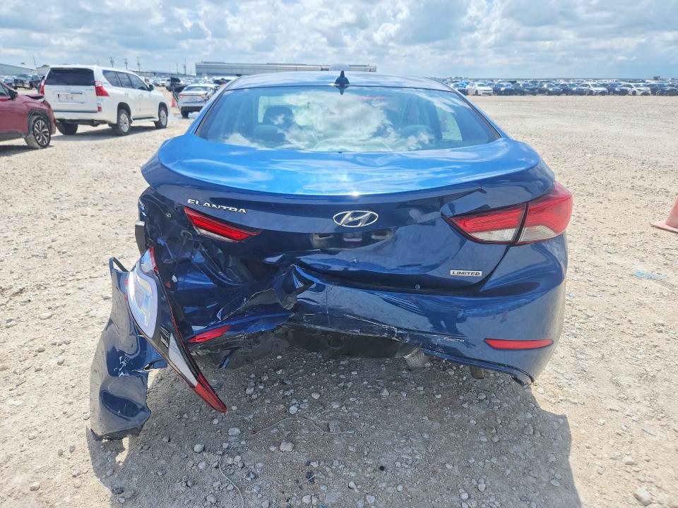 2016 Hyundai Elantra VIN KMHDH4AE6GU551849 COPART salvage auction — REAR END, Tx - Salvage Vehicle Title, sold $1,800 on 2026-07-16 (photo 6)