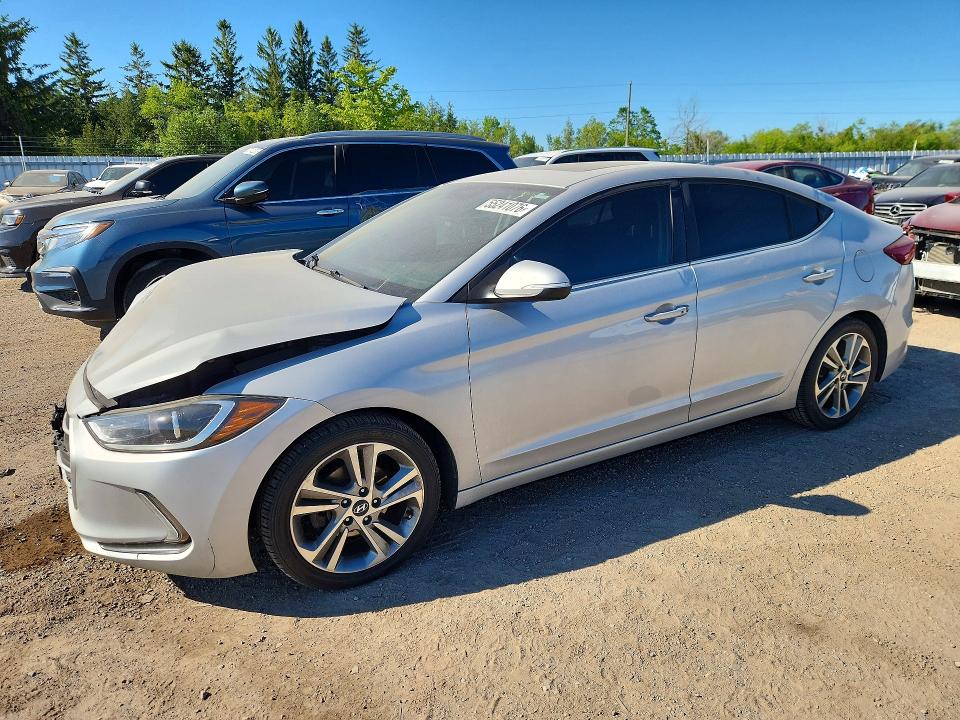 2017 Hyundai Elantra VIN KMHD84LF0HU190366 COPART salvage auction — REAR END, On - Permit Salvage, sold $2,950 on 2026-07-02 (photo 1)