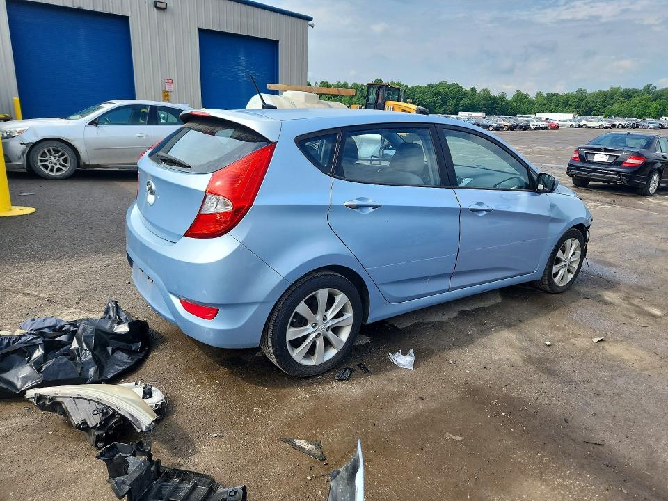 2012 Hyundai Accent VIN KMHCU5AE9CU020037 COPART salvage auction — FRONT END, Pa - Certificate Of Salvage, sold $450 on 2026-07-02 (photo 3)