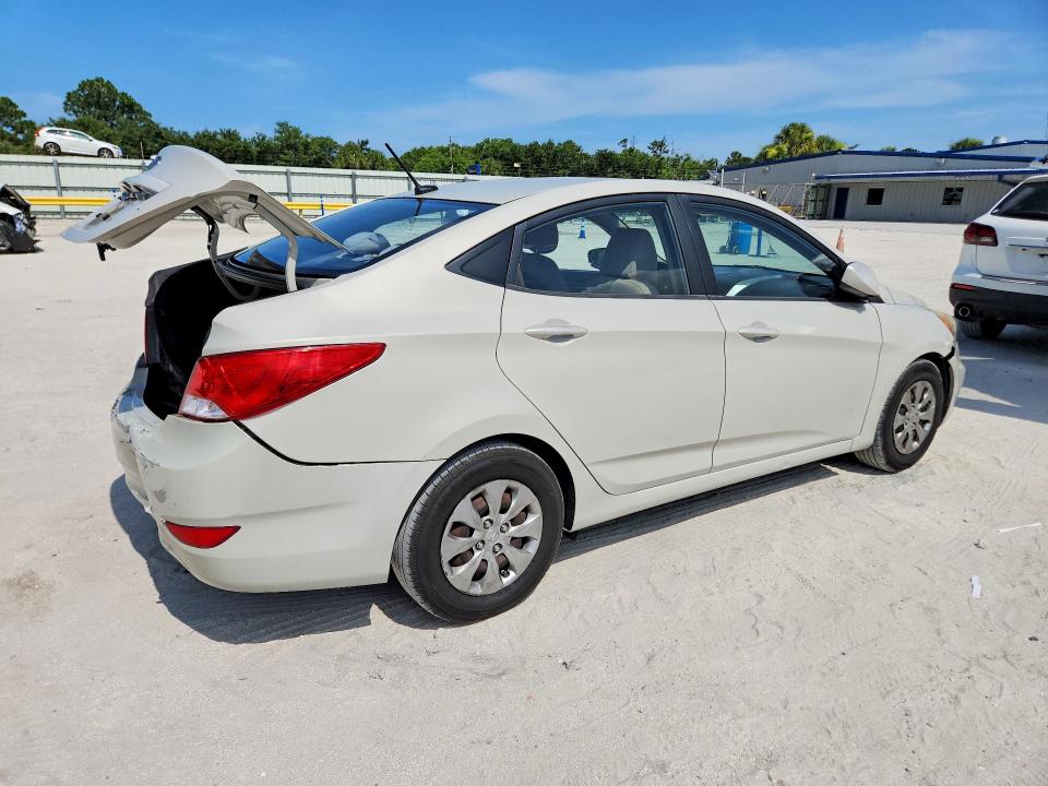 2016 Hyundai Accent VIN KMHCT4AE7GU013073 COPART salvage auction — REAR END, Fl - Cert Of Title Slvg Rebuildable, sold $1,200 on 2026-07-08 (photo 3)