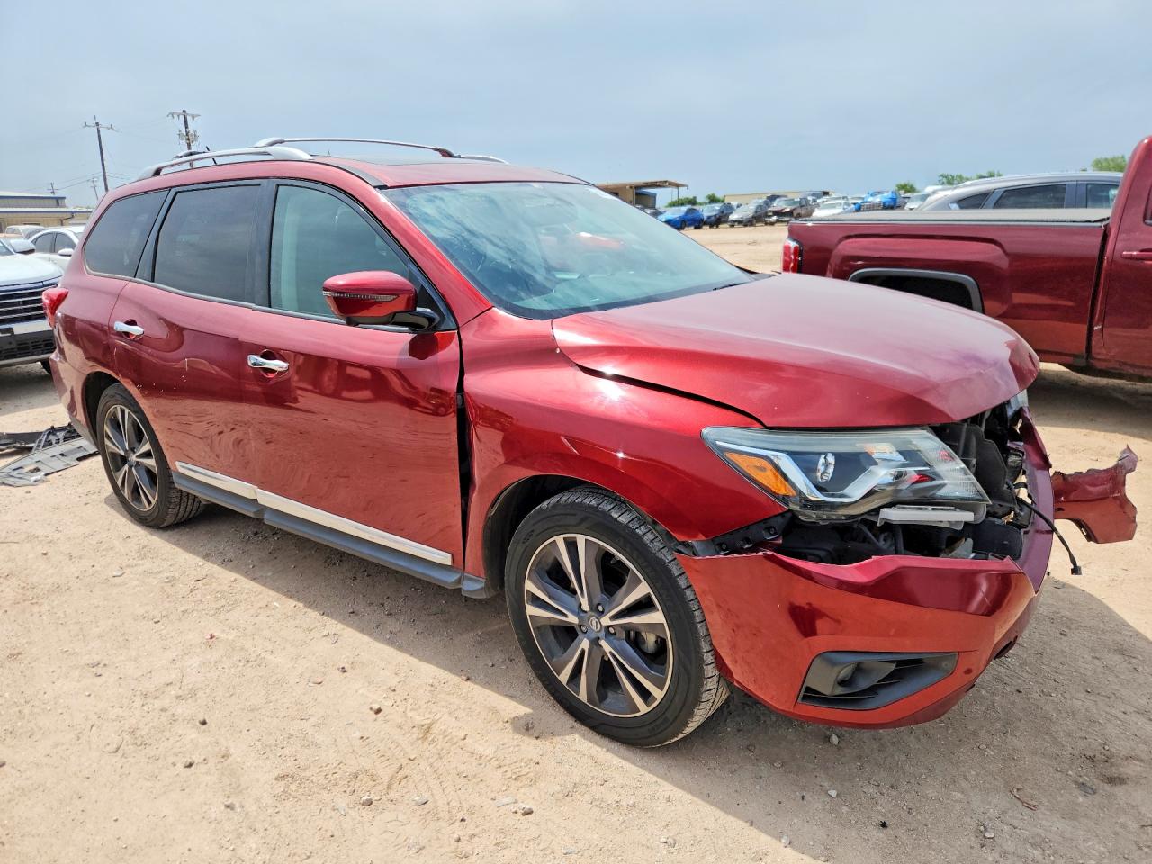 2018 Nissan Pathfinder VIN 5N1DR2MM5JC673877 COPART salvage auction — Front End, TX - SALVAGE VEHICLE TITLE, sold $4,250 on 2026-07-09 (photo 4)