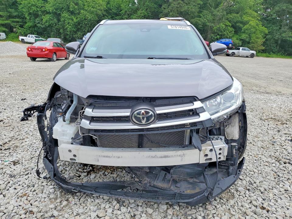 2019 Toyota Highlander VIN 5TDJZRFH1KS700363 COPART salvage auction — FRONT END, MA - CERT OF TITLE-SALVAGE (P), sold $375 on 2026-07-23 (photo 5)