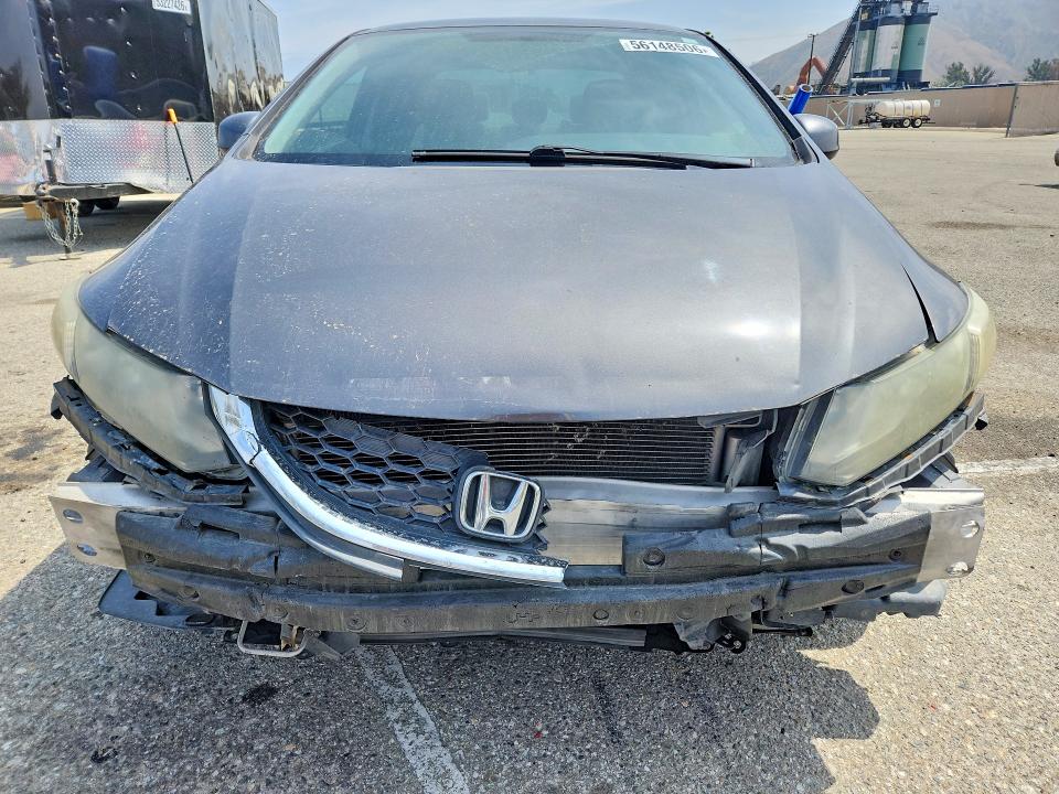 2013 Honda Civic VIN 2HGFB2F50DH513528 COPART salvage auction — FRONT END, Ca - Salvage Certificate, sold $1,600 on 2026-07-02 (photo 5)