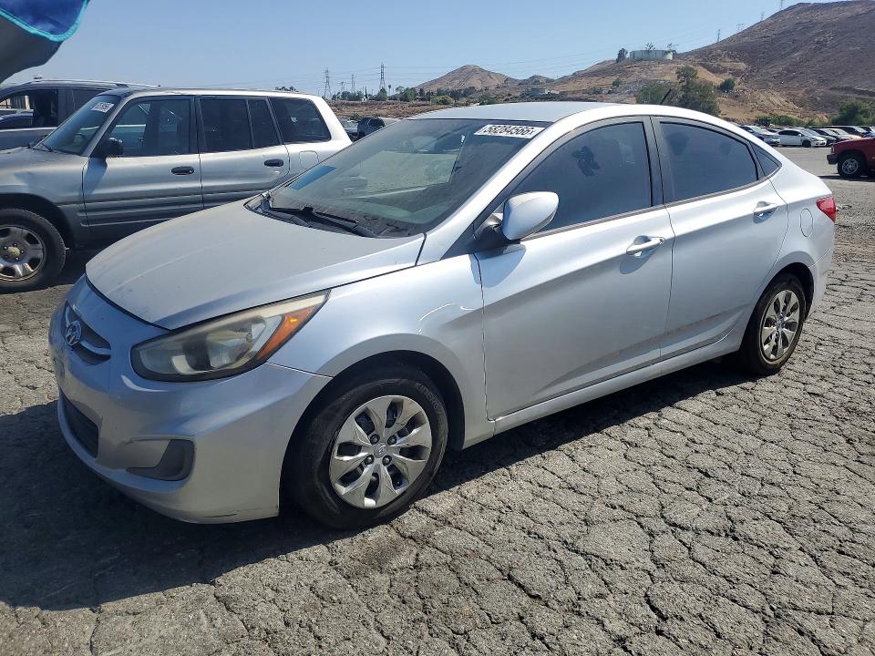 2015 Hyundai Accent VIN KMHCT4AE6FU863856 COPART salvage auction — FRONT END, Ca - Salvage Certificate, sold $850 on 2026-07-09 (photo 1)