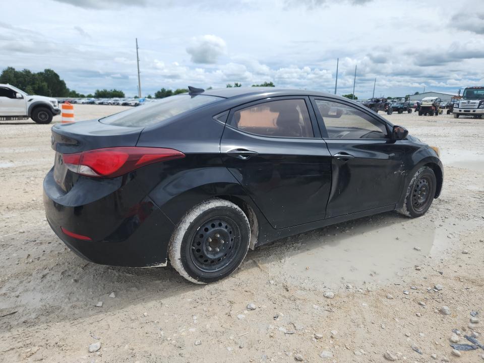 2016 Hyundai Elantra VIN 5NPDH4AE7GH750827 COPART salvage auction — FRONT END, Tx - Salvage Vehicle Title, sold $500 on 2026-07-30 (photo 3)