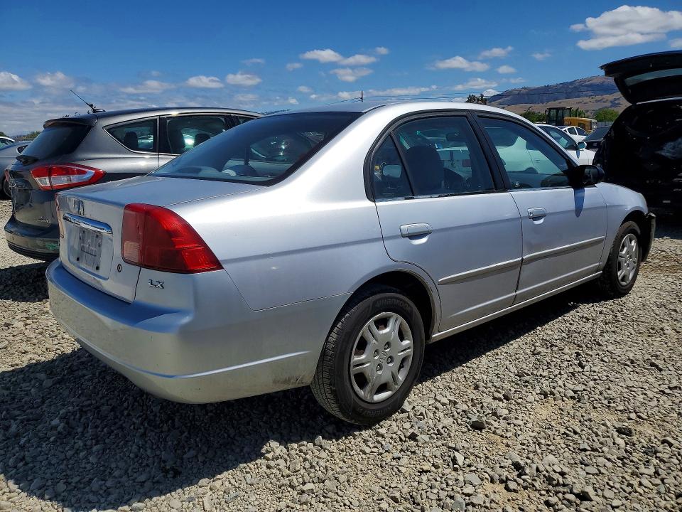 2002 Honda Civic VIN 1HGES16542L072010 COPART salvage auction — FRONT END, Ca - Salvage Certificate, sold $325 on 2026-07-09 (photo 3)