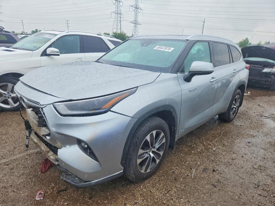 2021 Toyota Highlander VIN 5TDGBRCH1MS534044 COPART salvage auction — FRONT END, Pa - Certificate Of Salvage, sold $1,100 on 2026-07-28 (photo 1)