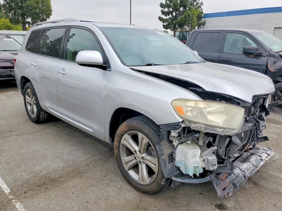 2008 Toyota Highlander VIN JTEDS43A382059627 COPART salvage auction — FRONT END, Ca - Salvage Certificate, sold $1,550 on 2026-07-30 (photo 4)