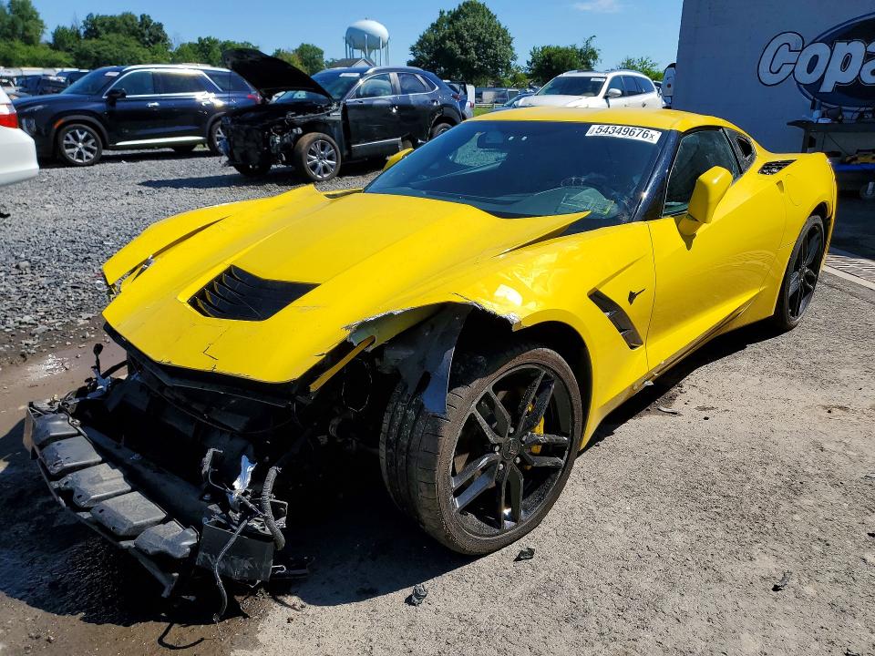 2019 Chevrolet Corvette stingray VIN 1G1YA2D77K5122467 COPART salvage auction — FRONT END, Ny - Mv-907A Salvage Certificate, sold $12,100 on 2026-07-14 (photo 1)