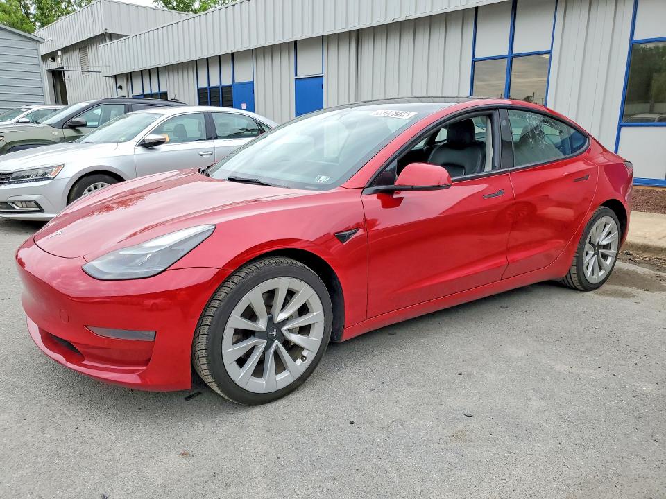 2022 Tesla Model 3 VIN 5YJ3E1EA7NF369470 COPART salvage auction — UNDERCARRIAGE, PA - CERT OF TITLE, sold $9,300 on 2026-07-08 (photo 1)