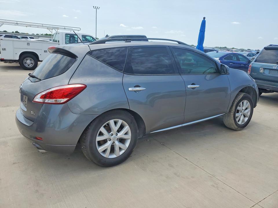 2014 Nissan Murano VIN JN8AZ1MU3EW411303 COPART salvage auction — UNDERCARRIAGE, TX - SALVAGE VEHICLE TITLE, sold $1,300 on 2026-07-27 (photo 3)