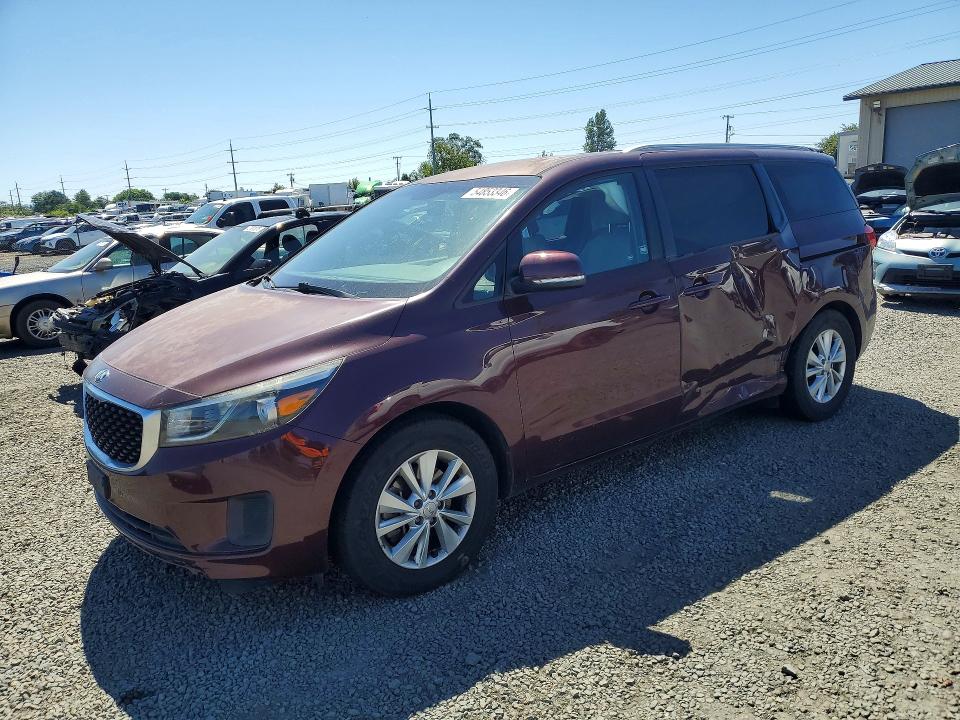 2016 Kia SEDONA VIN KNDMB5C17G6095189 COPART salvage auction — SIDE, Or - Salvage Title Certificate, sold $1,200 on 2026-07-07 (photo 1)