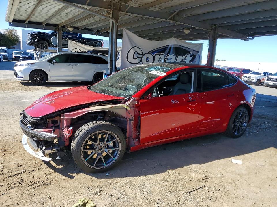 2021 Tesla Model 3 VIN 5YJ3E1EB3MF853014 COPART salvage auction — FRONT END, CA - SALVAGE CERTIFICATE, sold $8,200 on 2026-07-09 (photo 1)