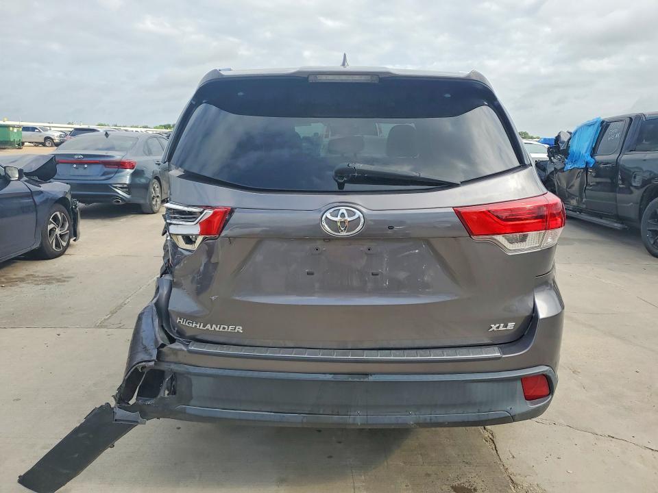 2017 Toyota Highlander VIN 5TDKZRFH3HS526048 COPART salvage auction — REAR END, Tx - Salvage Vehicle Title, sold $4,750 on 2026-07-07 (photo 6)
