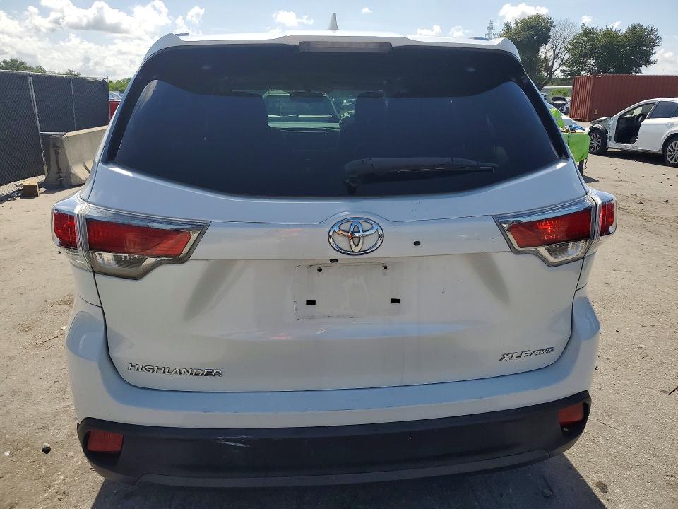 2014 Toyota Highlander VIN 5TDJKRFH3ES016326 COPART salvage auction — FRONT END, FL - CERTIFICATE OF TITLE (P), sold $4,300 on 2026-07-02 (photo 6)