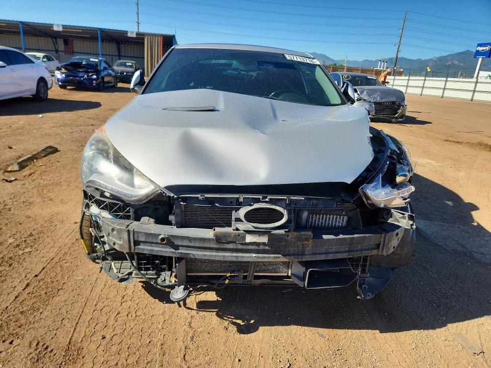 2015 Hyundai Veloster VIN KMHTC6AE8FU227466 COPART salvage auction — FRONT END, Id - Salvage Certificate Of Title, sold $475 on 2026-09-02 (photo 5)