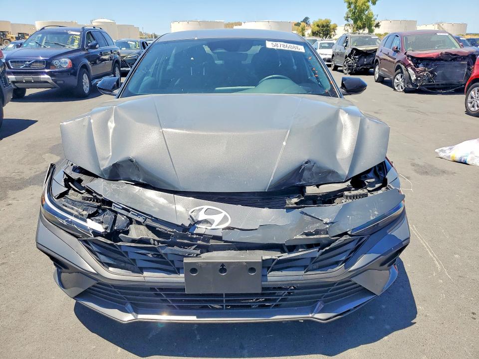 2025 Hyundai Elantra VIN KMHLM4DG2SU040555 COPART salvage auction — FRONT END, Ca - Salvage Certificate, sold $4,750 on 2026-07-13 (photo 5)