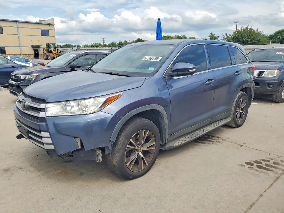 2019 Toyota Highlander VIN 5TDZZRFH1KS329496 COPART salvage auction — FRONT END, Tx - Certificate Of Title, sold $3,950 on 2026-07-15 (photo 1)