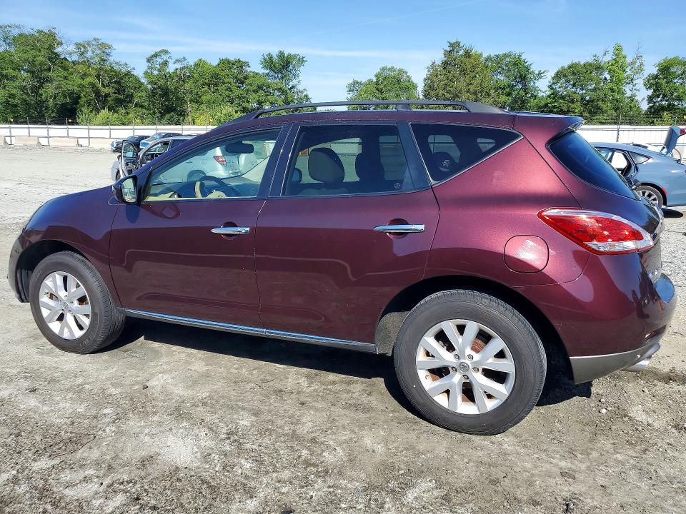 2014 Nissan Murano VIN JN8AZ1MU2EW410983 COPART salvage auction — FRONT END, Sc - Cert Of Title-Salvage, sold $1,850 on 2026-07-20 (photo 2)