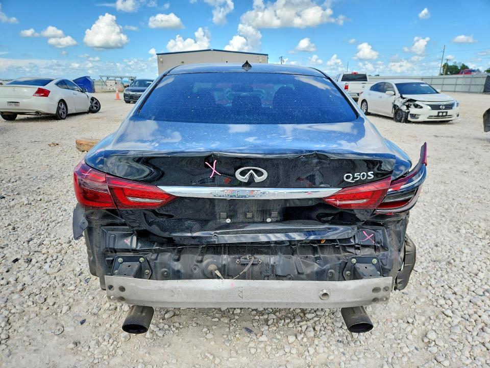 2018 Infiniti Q50 VIN JN1EV7AP6JM363296 COPART salvage auction — REAR END, Tx - Salvage Vehicle Title, sold $2,700 on 2026-07-23 (photo 6)