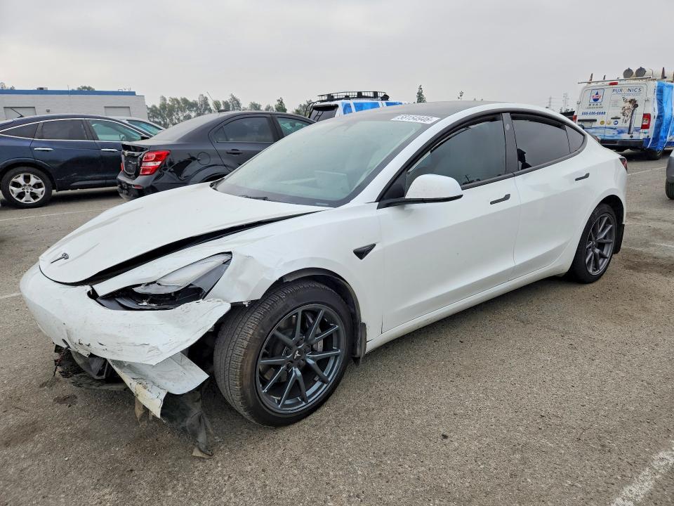 2023 Tesla Model 3 VIN 5YJ3E1EA2PF515096 COPART salvage auction — FRONT END, Ca - Salvage Certificate, sold $150 on 2026-07-28 (photo 1)