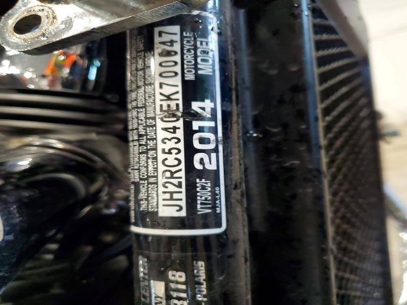 2014 Honda VIN JH2RC5340EK700047 COPART salvage auction — SIDE, Vt - Cert Of Title-Salvage Vehicle, sold $875 on 2026-07-23 (photo 9)