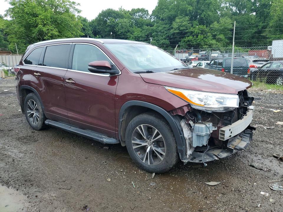 2016 Toyota Highlander VIN 5TDJKRFH4GS253779 COPART salvage auction — FRONT END, Md - Cert Of Salvage < 75% Damage, sold $9,300 on 2026-07-14 (photo 4)
