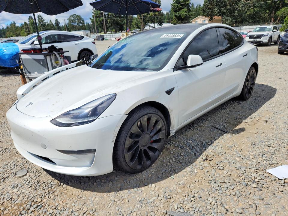 2021 Tesla Model 3 VIN 5YJ3E1EC3MF991029 COPART salvage auction — FRONT END, Wa - Bill Of Sale, sold $1,450 on 2026-07-28 (photo 1)