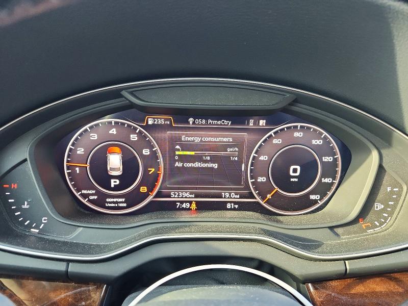 2018 Audi VIN WA1BNAFY7J2131696 COPART salvage auction — FRONT END, Tx - Salvage Vehicle Title, sold $11,500 on 2026-07-02 (photo 9)